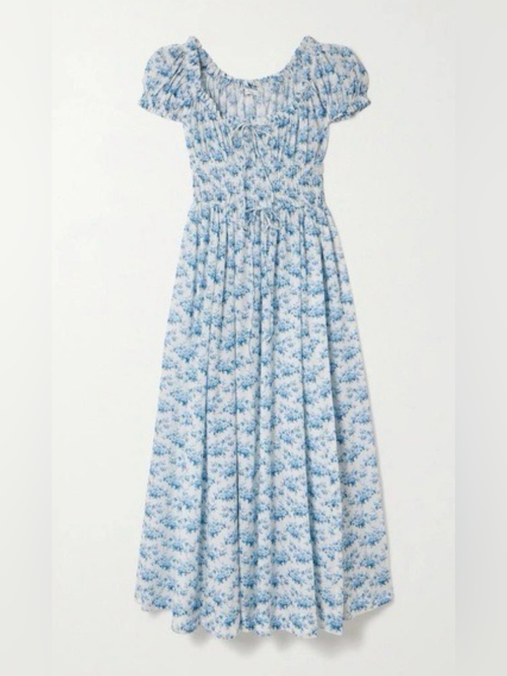 Doen Ashlynn blue floral bouquet dress